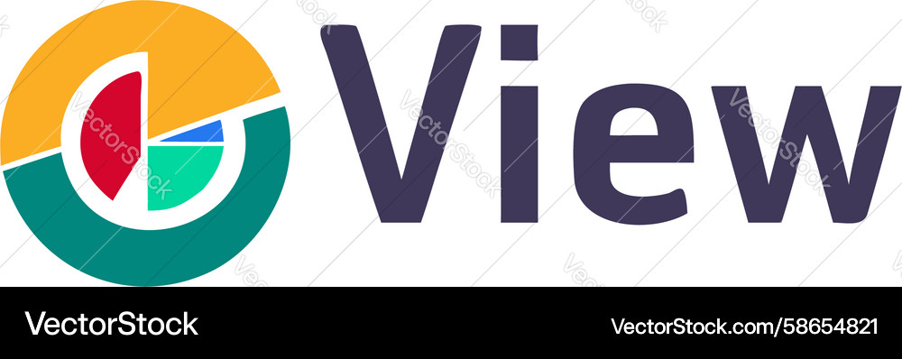 View data insights icon with pie chart design Vector Image