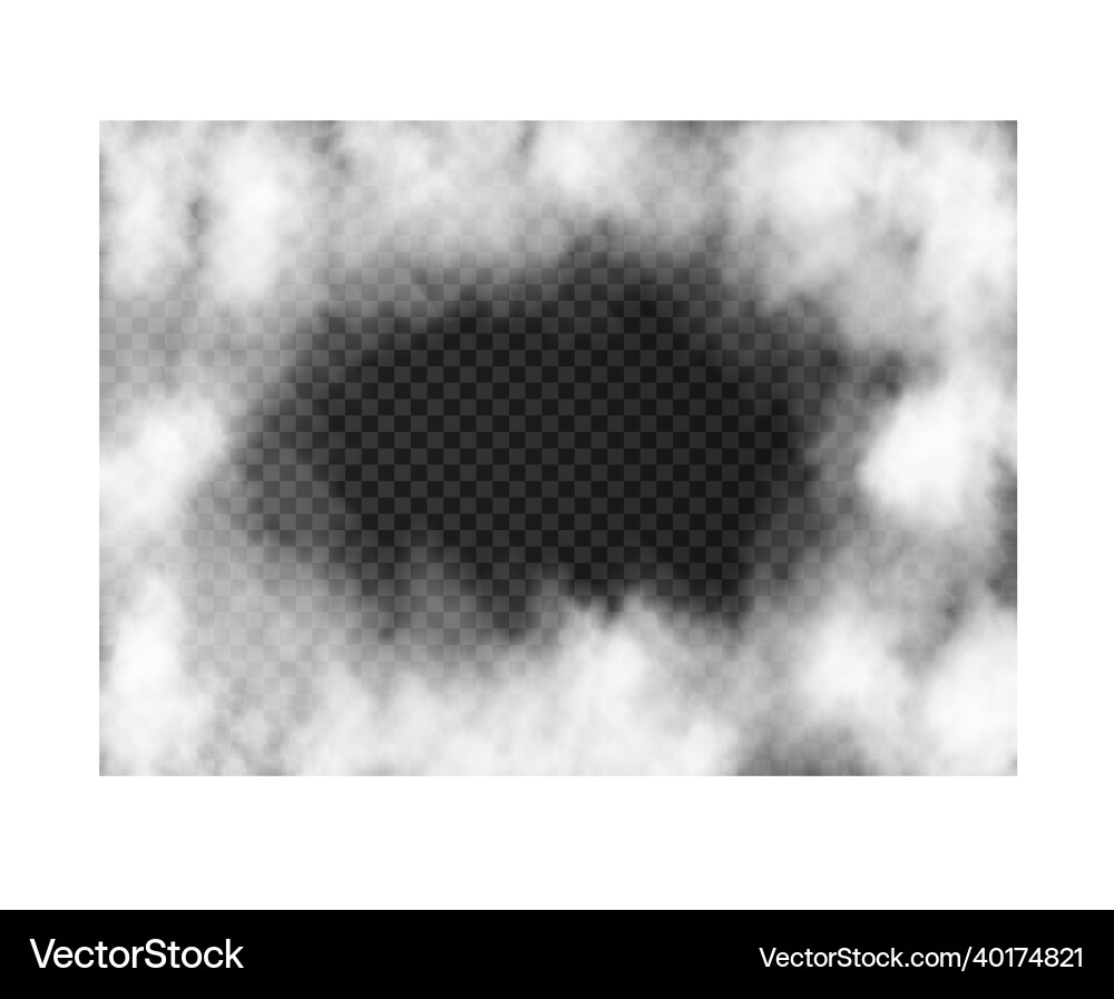 White fog frame isolated on transparent background Vector Image