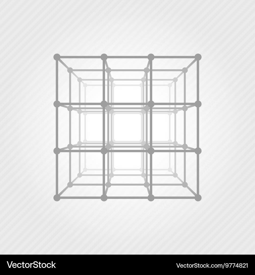 Wireframe Cube Mesh vector image