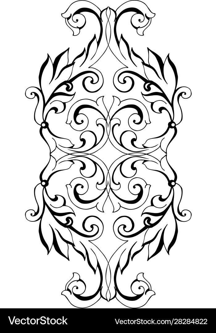 Baroque Floral Ornament Royalty Free Vector Image