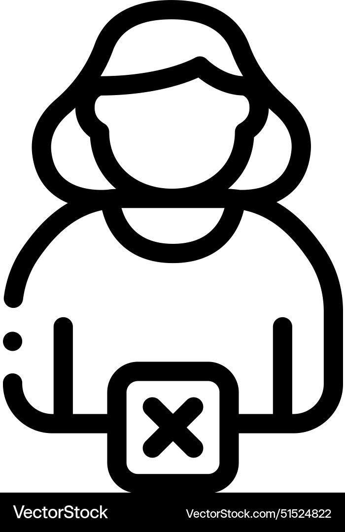 Block user icon thin linear style design isolated Block user icon thin linear style design isolated vector image