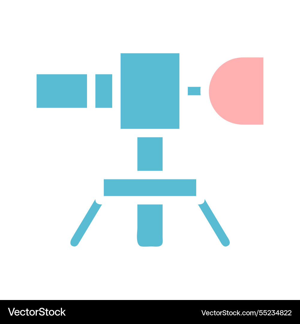 Camera on tripod with softbox simple flat design Camera on tripod with softbox simple flat design Vector Image
