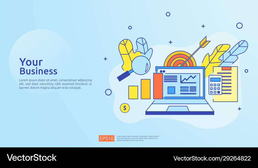 Chart document data report concept for business vector image