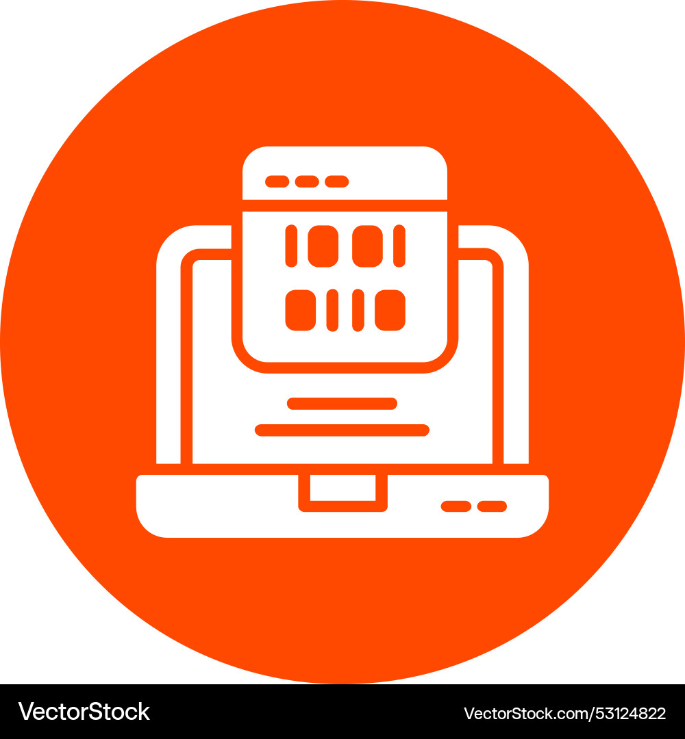 Coding glyph circle icon vector image