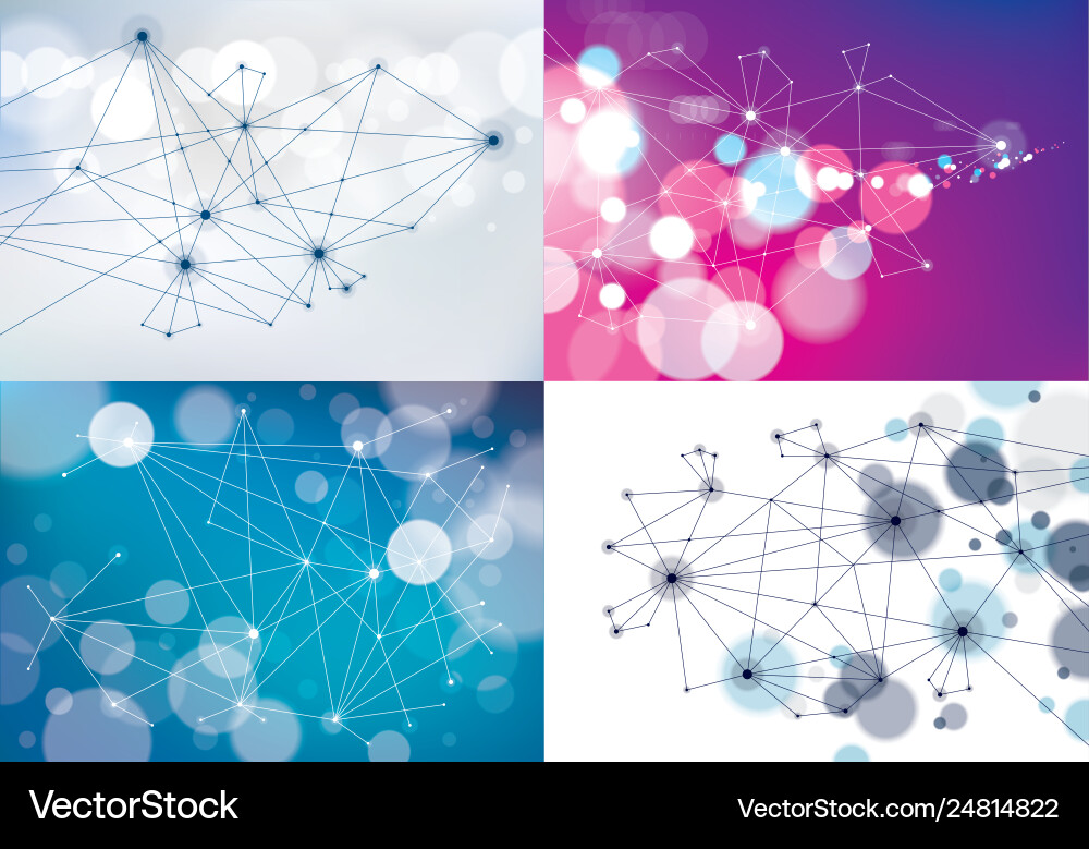 Connected lines with dots geometric science Connected lines with dots geometric science vector image