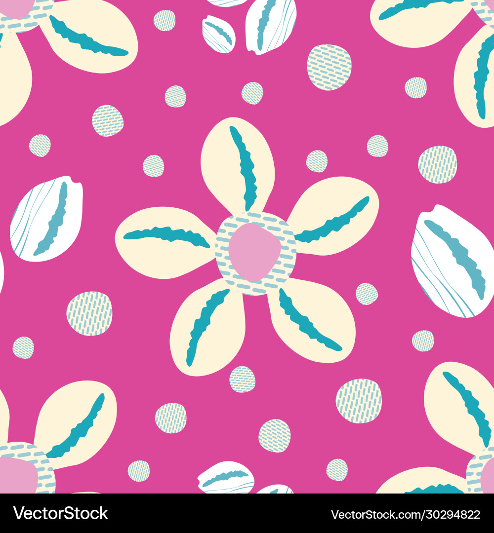 Cowrie shells seamless pattern background Cowrie shells seamless pattern background vector image