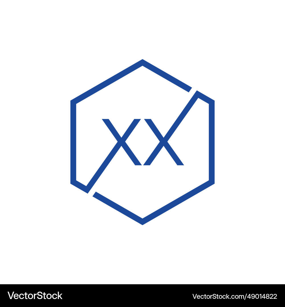 Creative initial letter xx hexagon logo design Vector Image