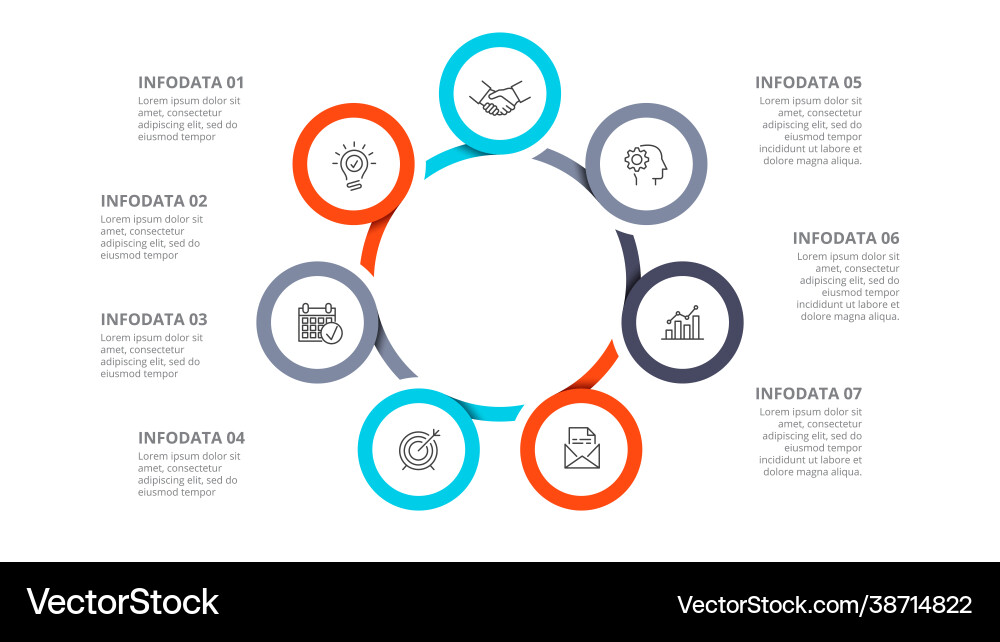 Cyclische Diagramm Infografik mit Kreisen modern Cyclische Diagramm Infografik mit Kreisen modern vektorbild