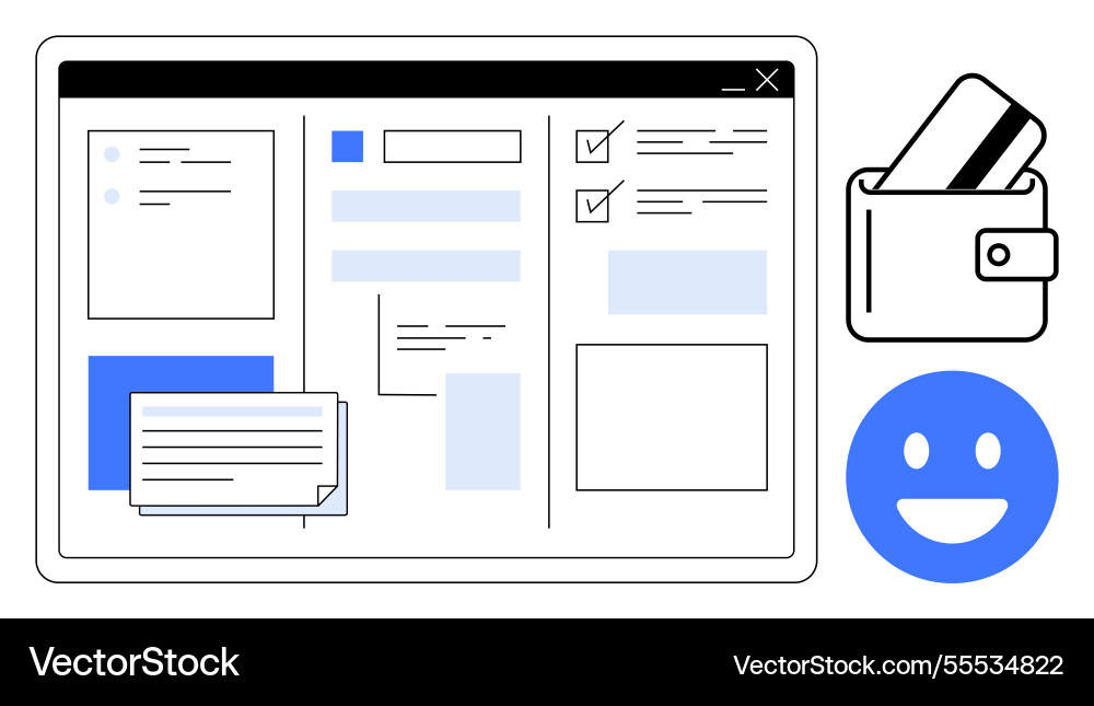 Digital financial management with ui dashboard Digital financial management with ui dashboard vector image