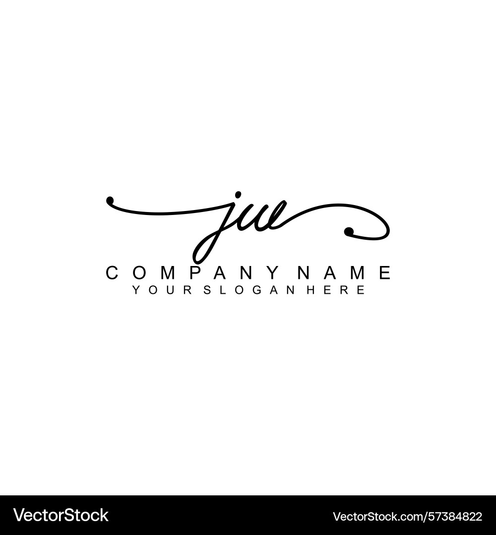 Elegant jw initial handwriting logo collection Vector Image