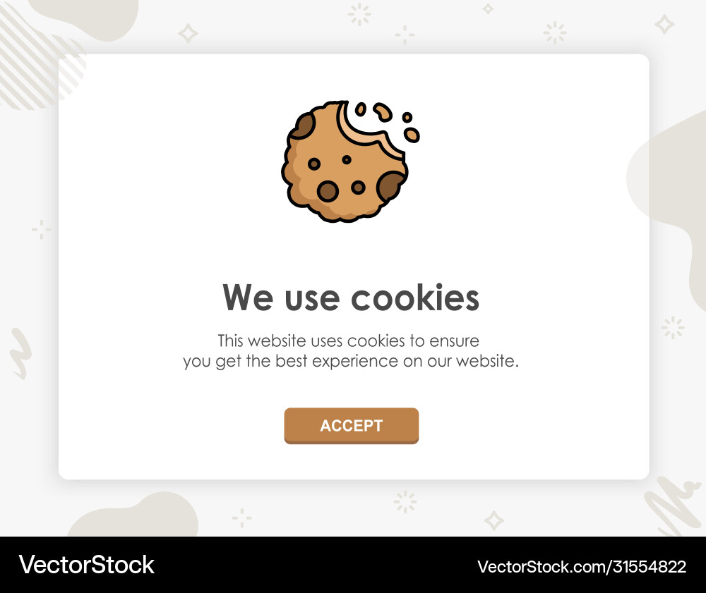 Internet web pop up for cookie policy Internet web pop up for cookie policy vector image