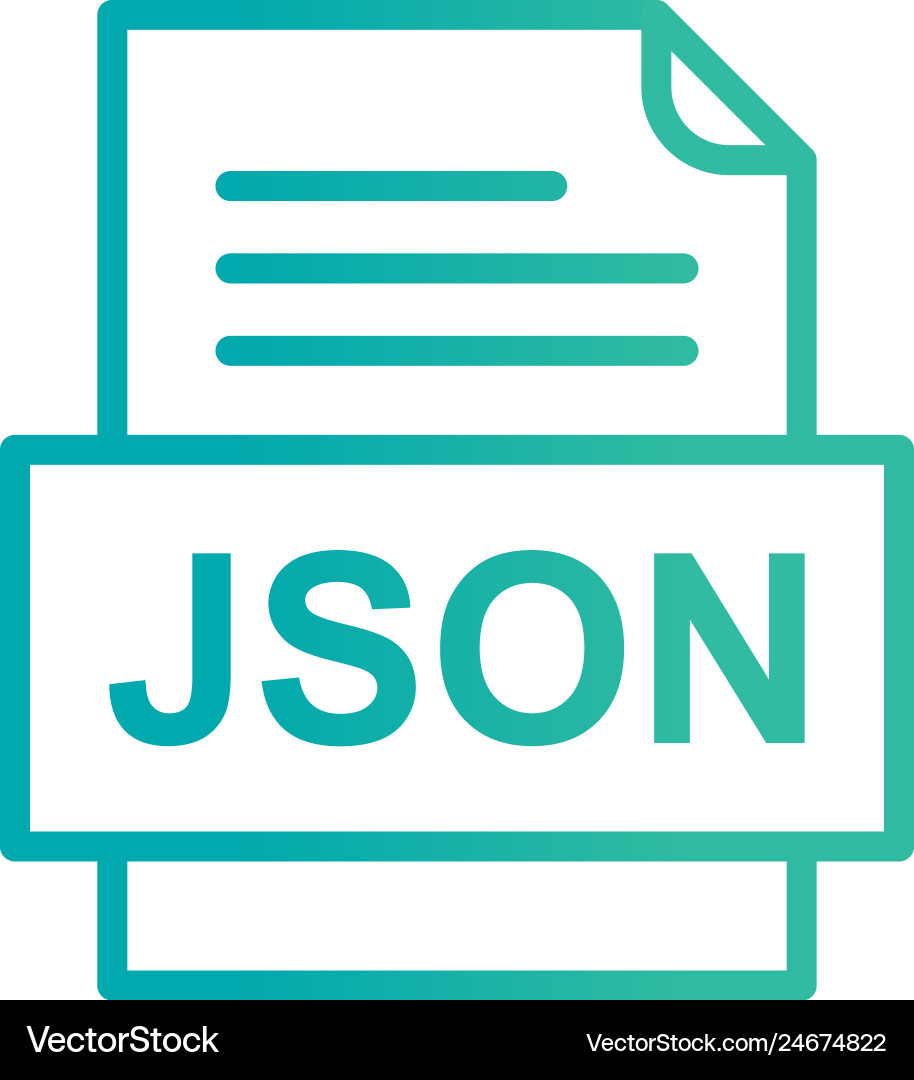 Json file document icon vector image