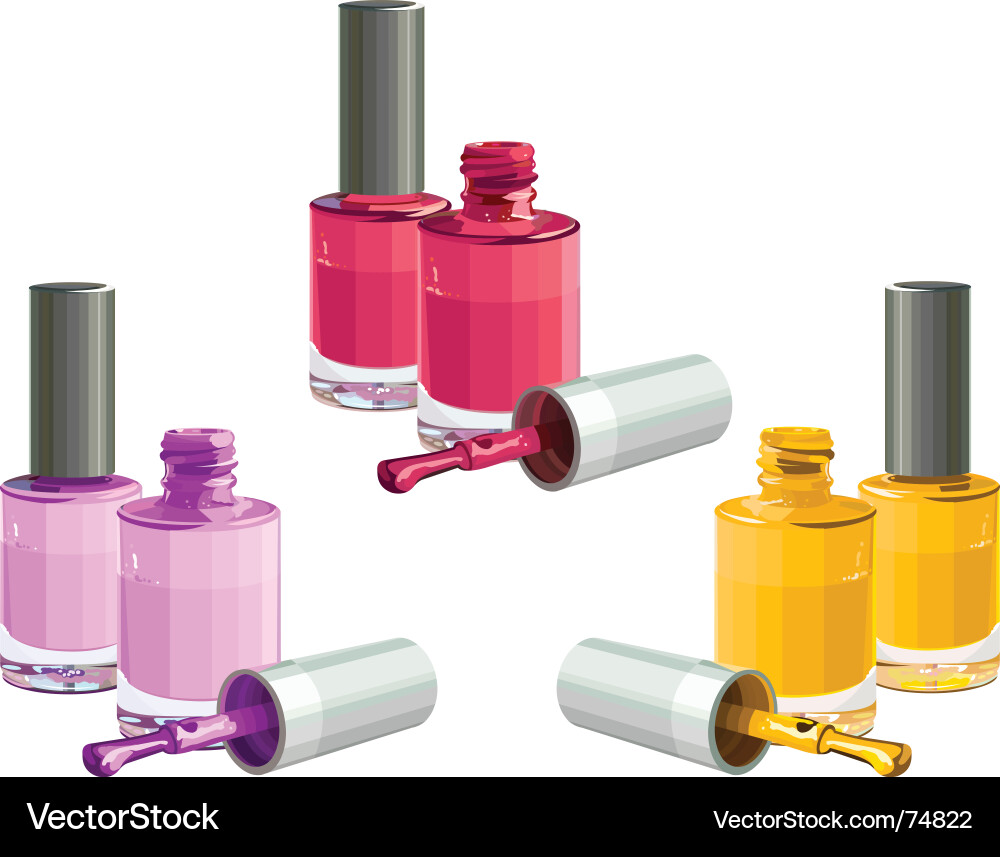 Nail Polish Bottles Vector Image