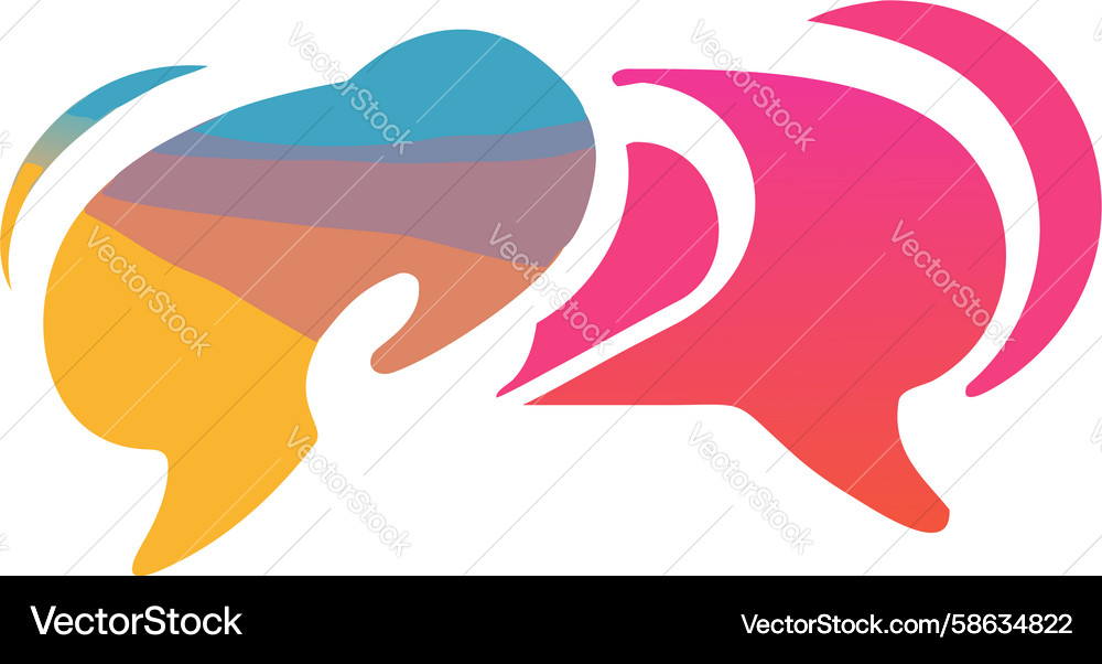 Overlapping Speech Bubbles - Communication Vector Image