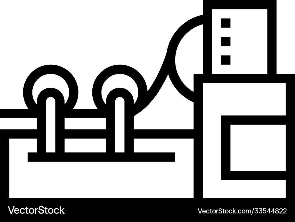Paper rolling system line icon Paper rolling system line icon Vector Image