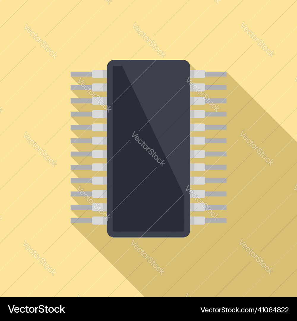 Processor technology icon flat cpu circuit Processor technology icon flat cpu circuit vector image