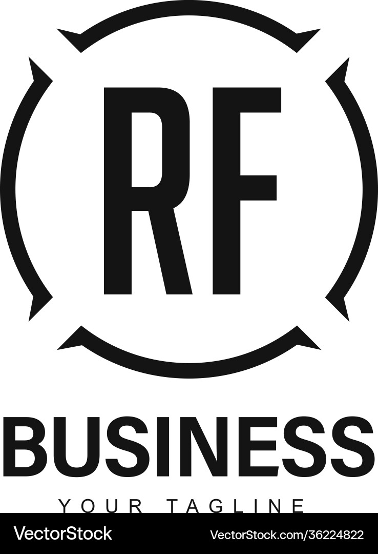 Rf initial a logo design with abstract style Vector Image