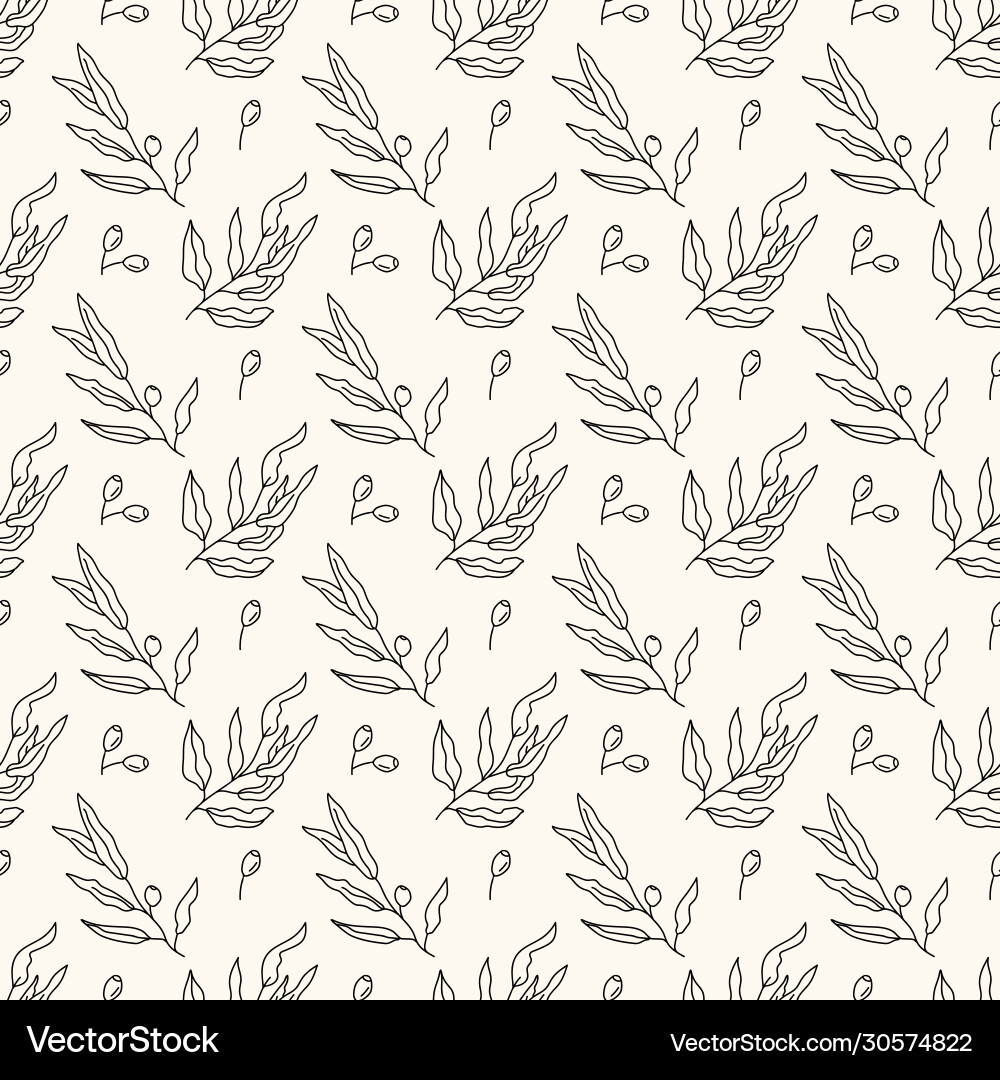 Seamless geometric pattern with olive tree vector image