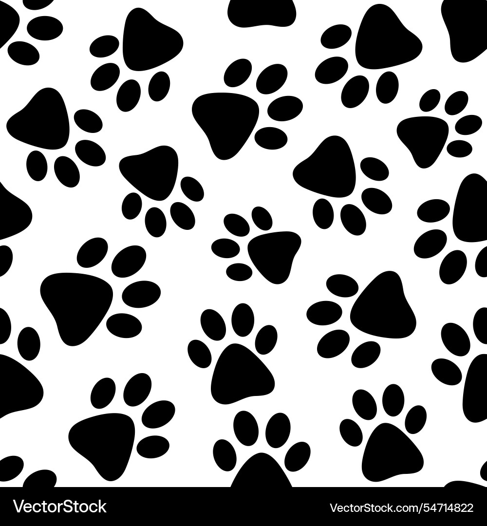 Seamless pattern of black paw prints Seamless pattern of black paw prints Vector Image