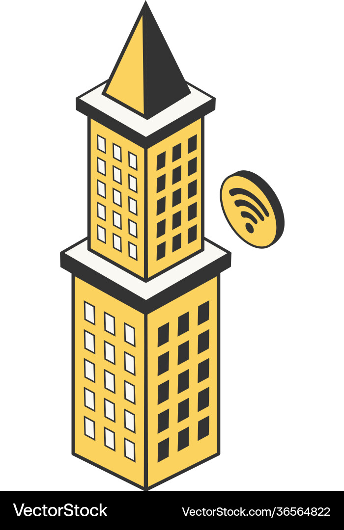 Skyscraper wireless connection composition vector image