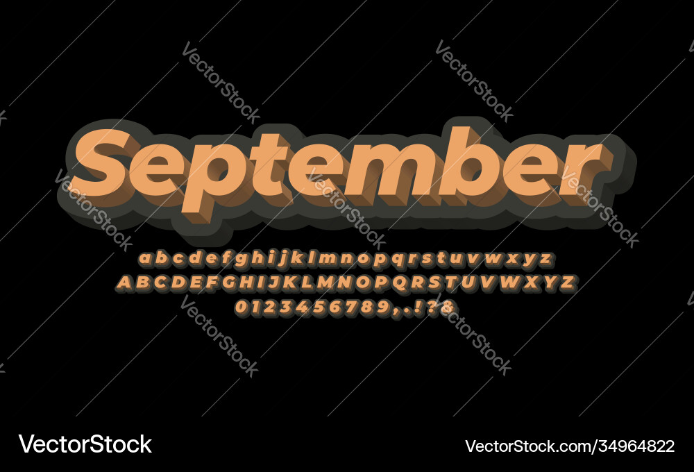 Text effect or font 3d chocolate and black Vector Image