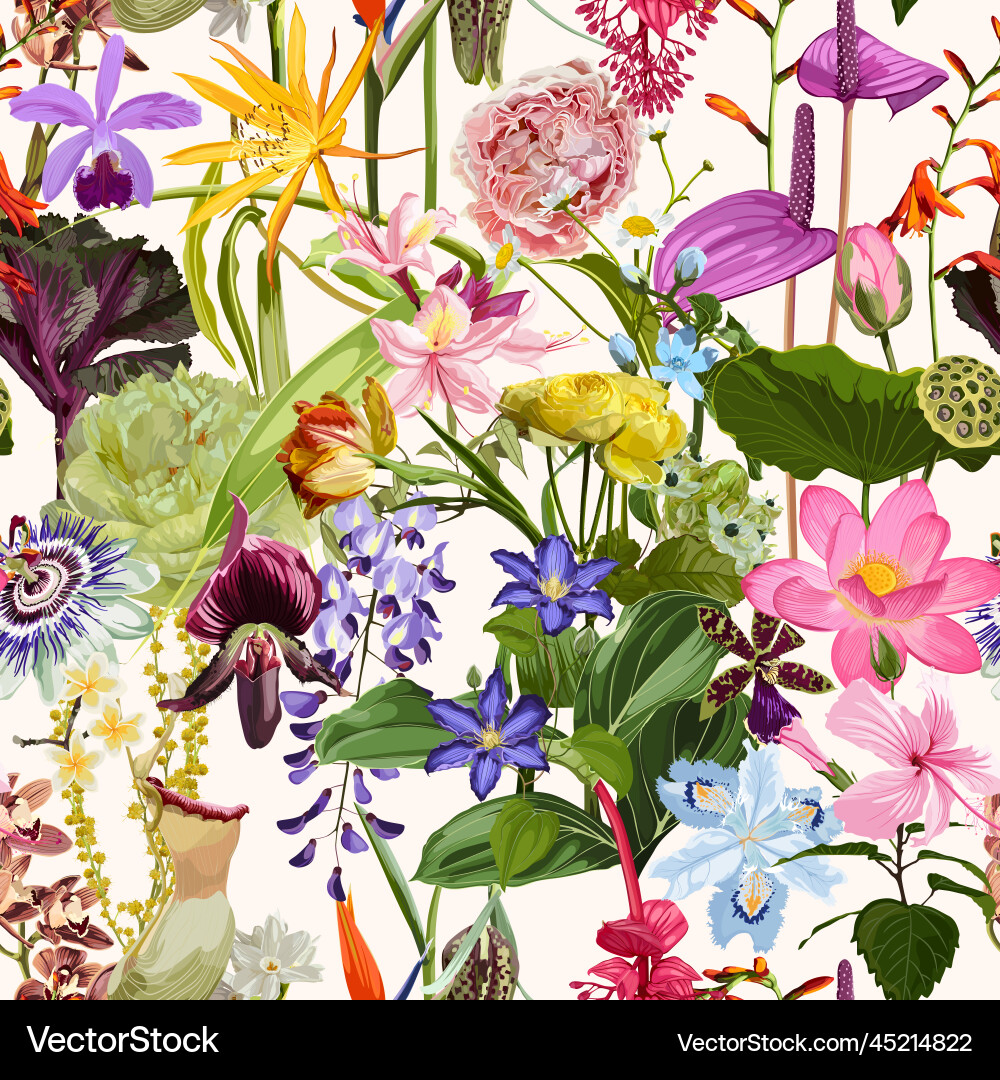 Tropical Floral Pattern vector image