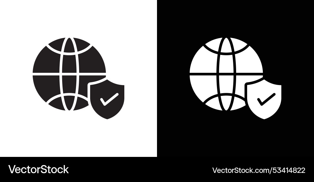 Web security icon flat thin line vector image