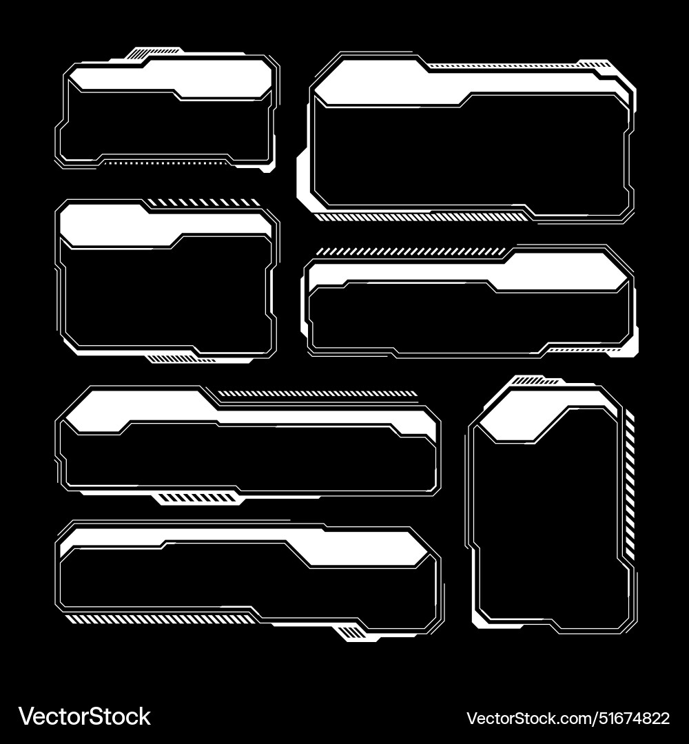 White futuristic hud ui elements sci-fi user vector image