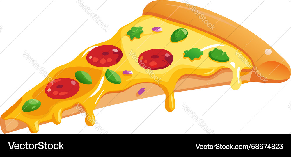 Appetizing slice of pizza design generative ai Vector Image