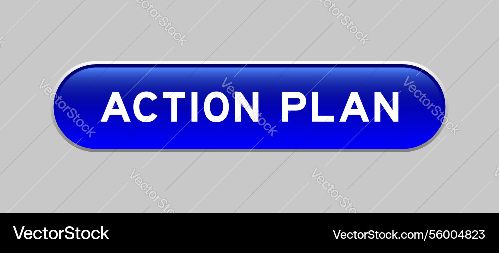 Blue color capsule shape button with word action Blue color capsule shape button with word action vector image