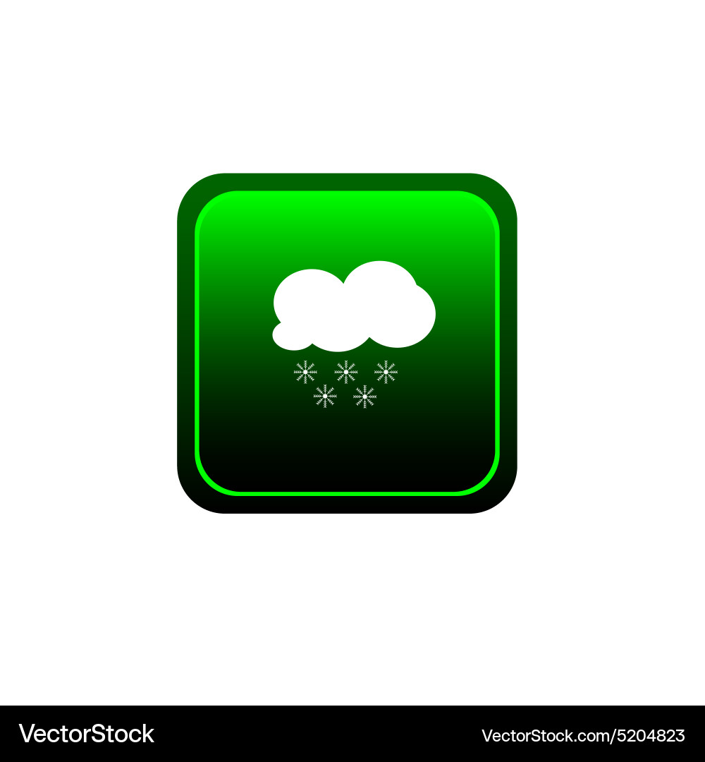 Button of cloud with snowflake weather Vector Image