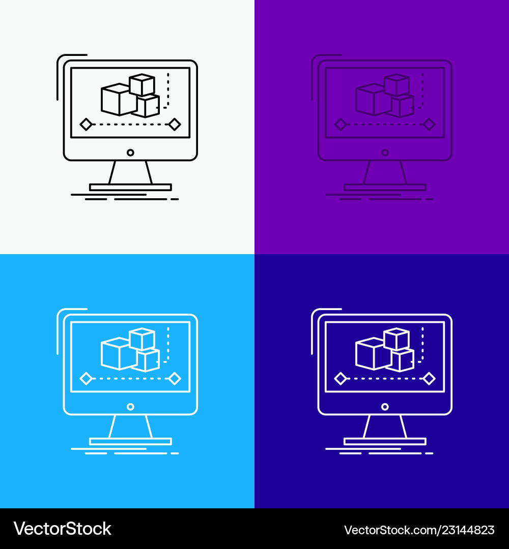 Computer Monitor Software Icon Vector Image