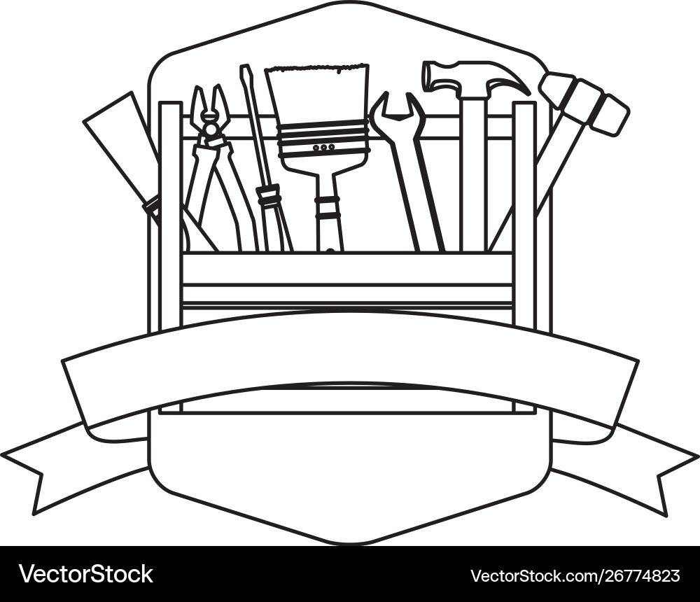 Construction tools and equipment cartoons in black Construction tools and equipment cartoons in black Vector Image