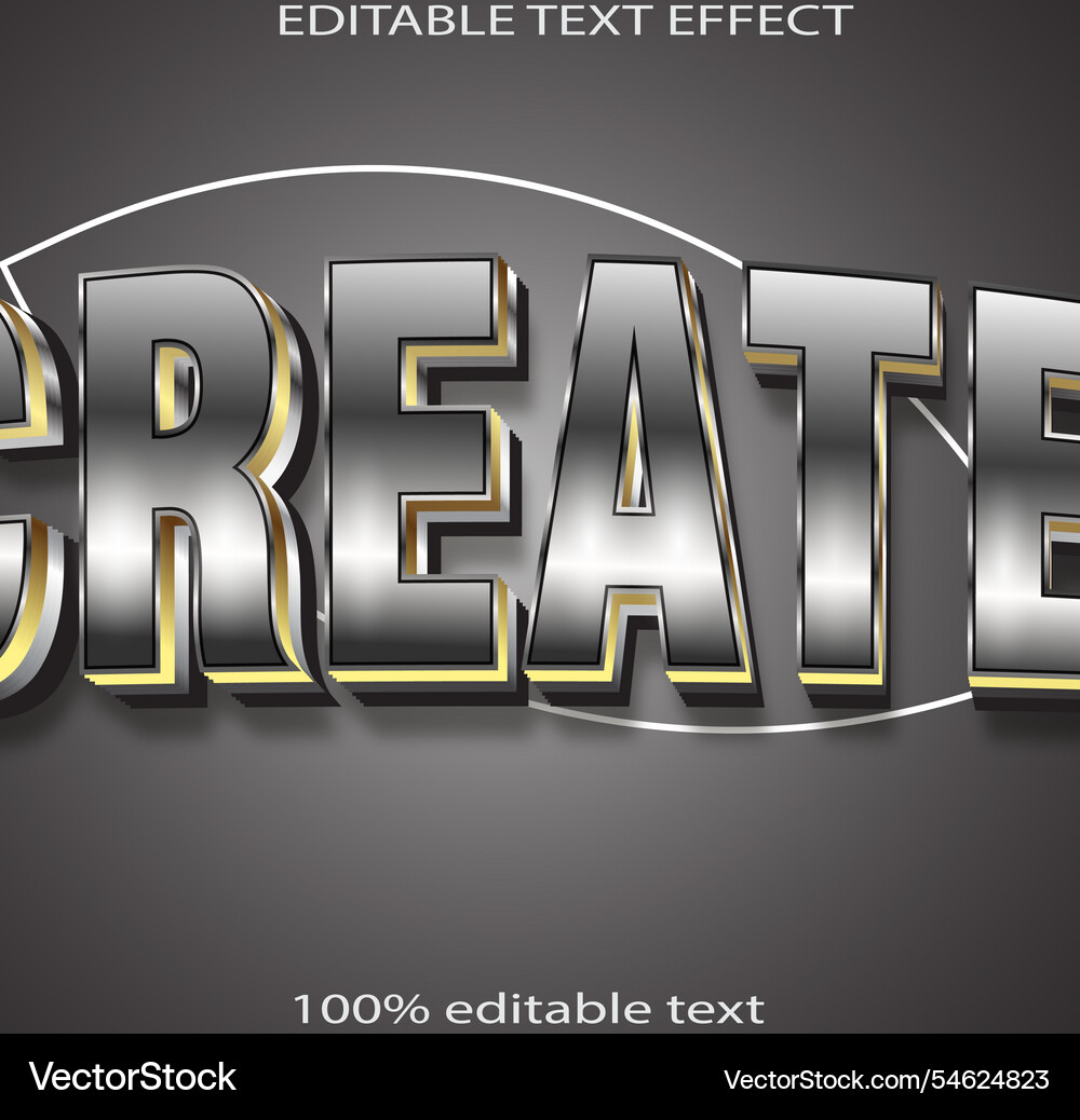 Create editable text effect 3d emboss elegant Create editable text effect 3d emboss elegant vector image