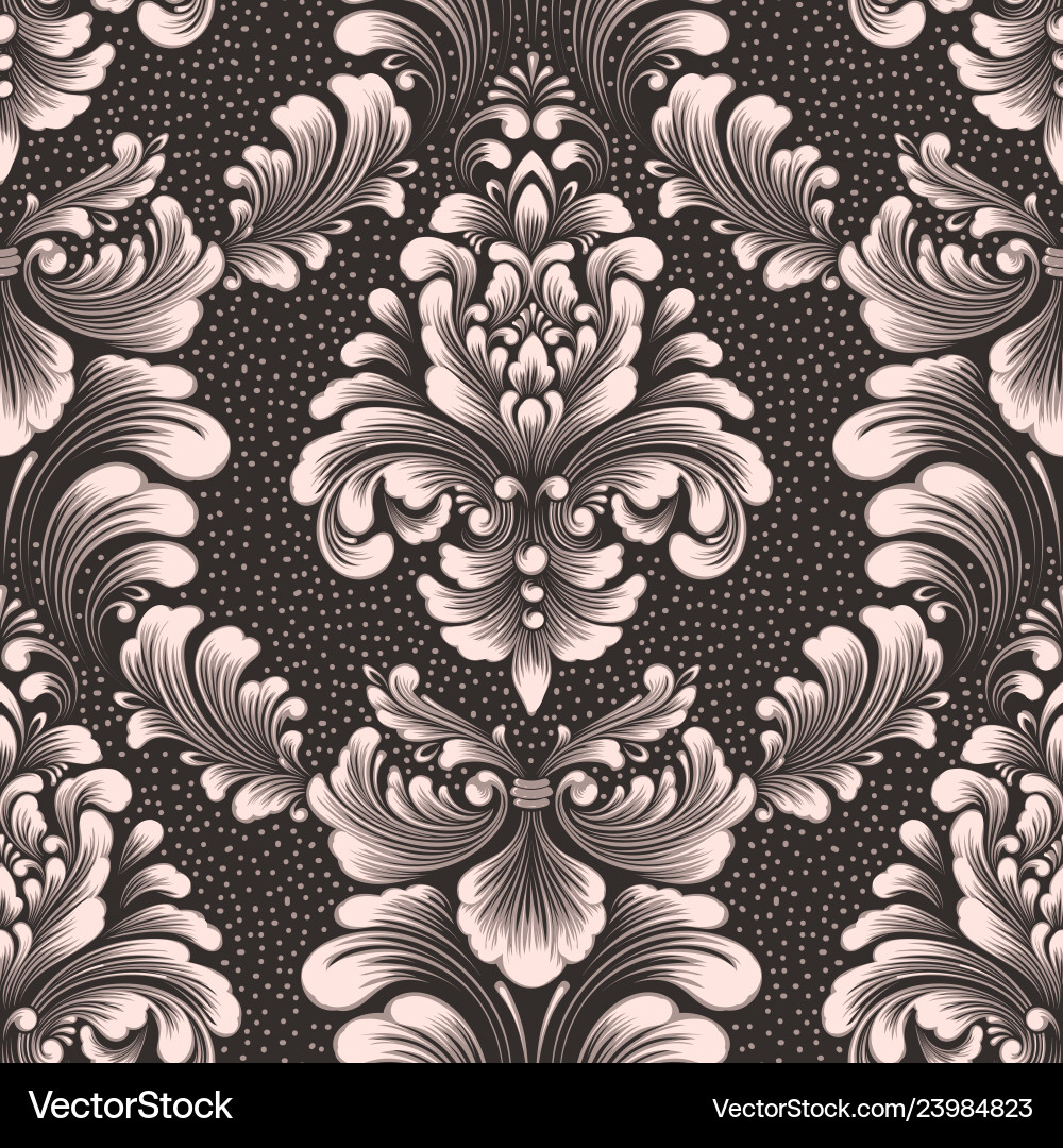 Damask seamless pattern element classical Damask seamless pattern element classical vector image