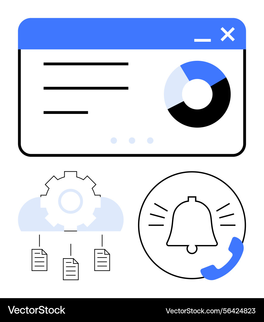 Data management dashboard with analytics Data management dashboard with analytics vector image