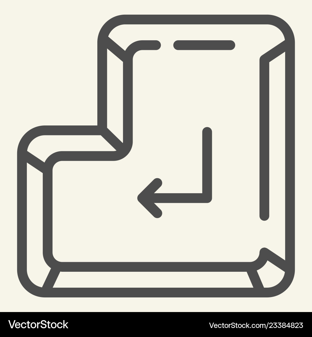 Enter button line icon key Enter button line icon key vector image