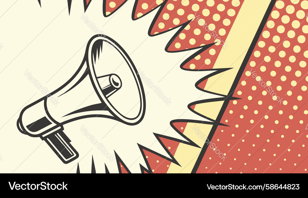 Exploding Megaphone Speech Bubble Vector Image