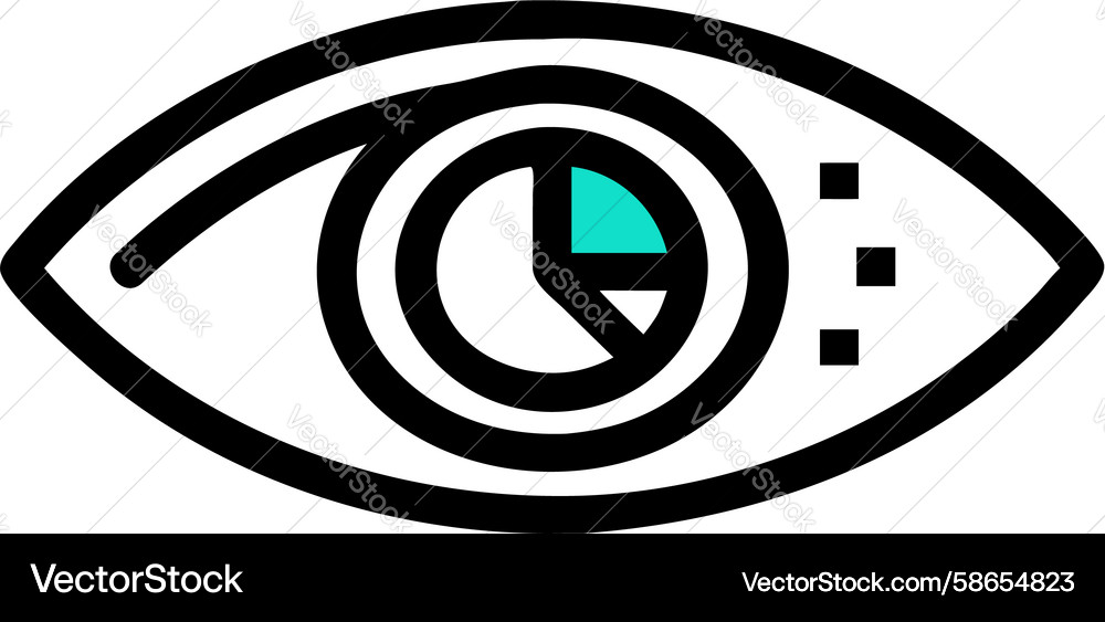 Eye with data cycle icon for continuous Vector Image