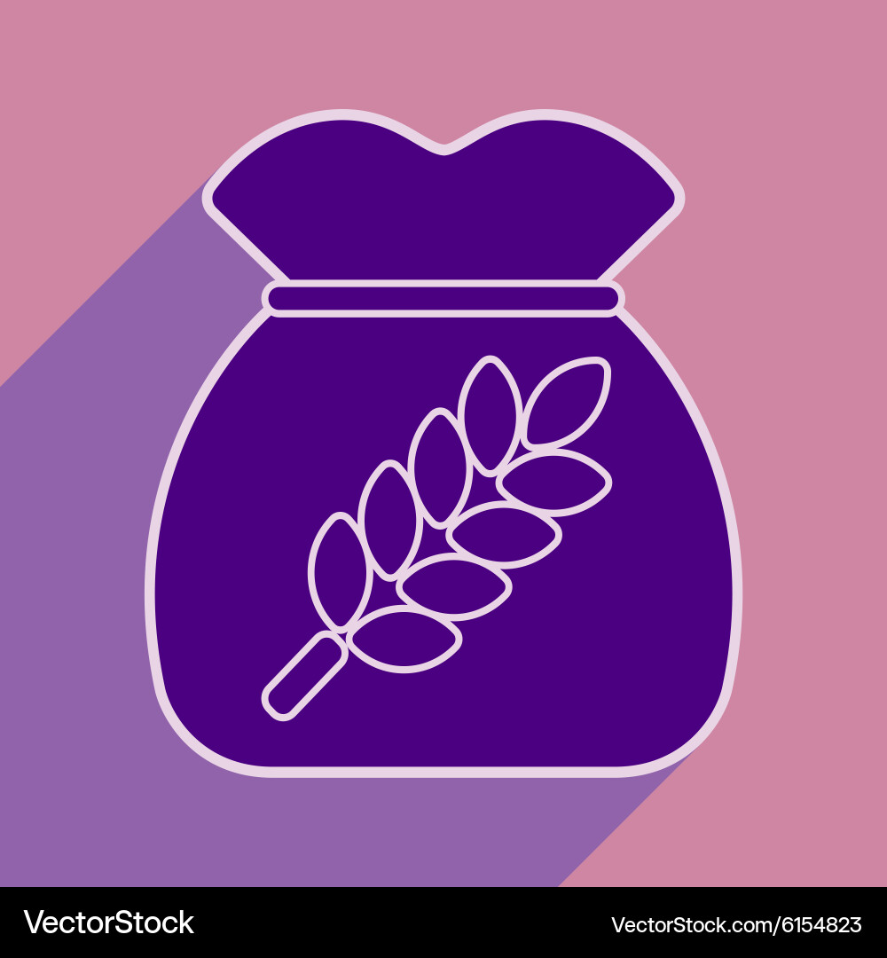 Flat with shadow icon and mobile application bag vector image