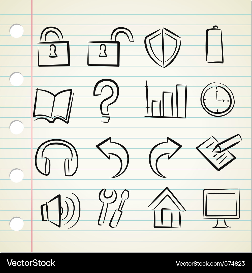 Hand Drawn Sketch Icons vector image