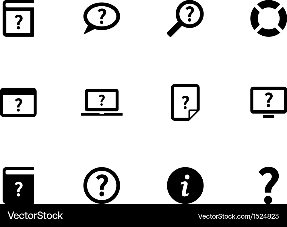 Help and faq icons on white background vector image