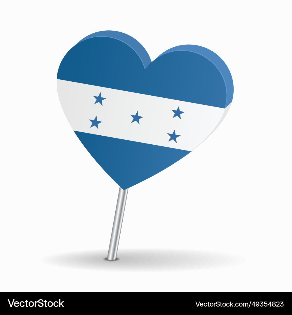 Honduras flag heart-shaped map pointer layout Honduras flag heart-shaped map pointer layout vector image
