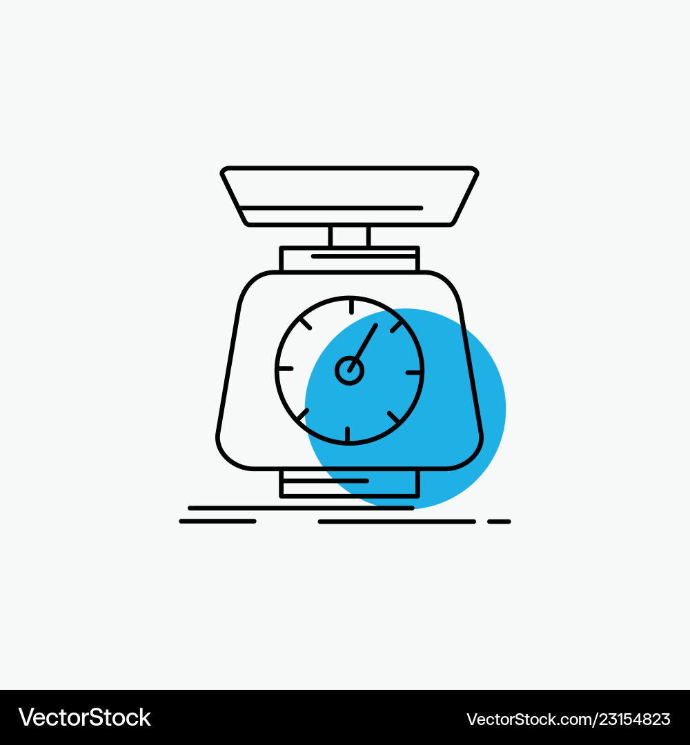 Implementation mass scale scales volume line icon vector image
