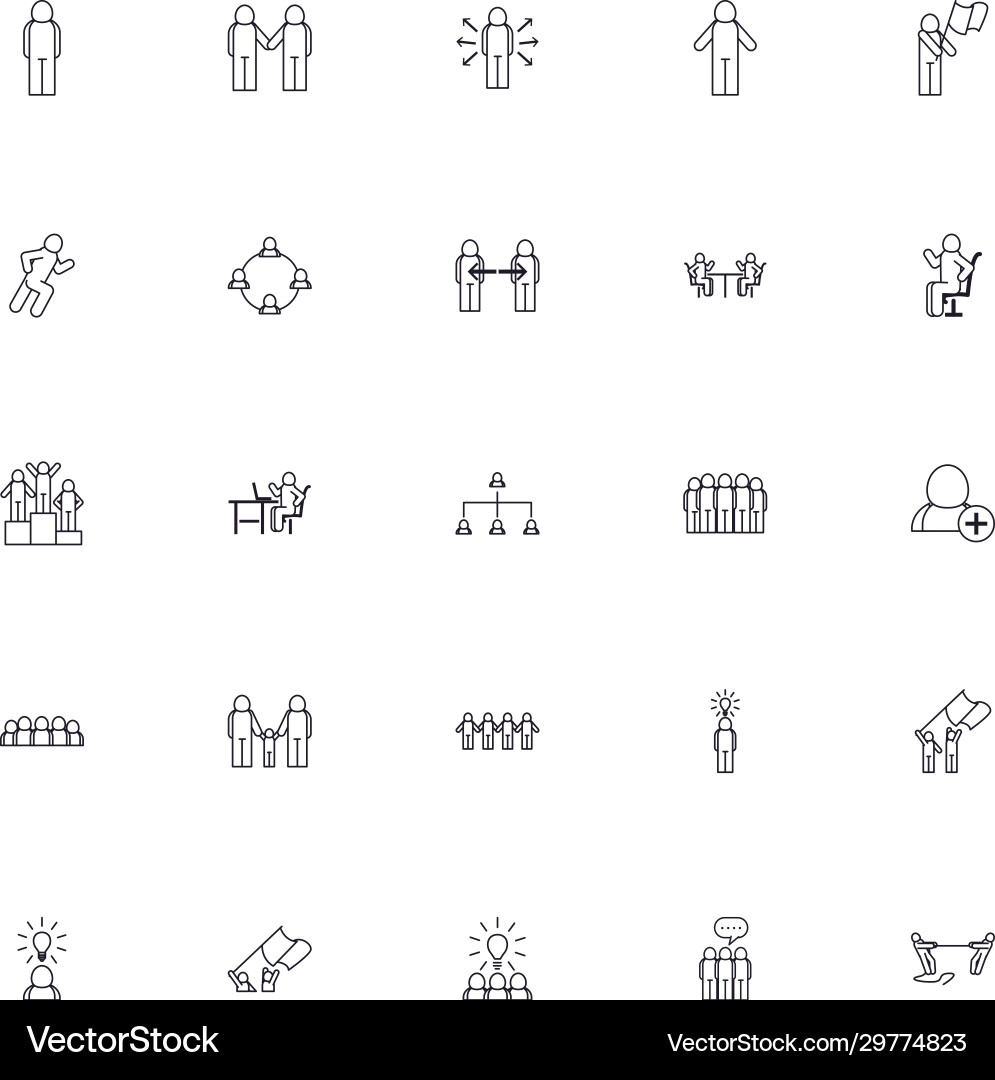 Isolated avatars line style icon set design Vector Image