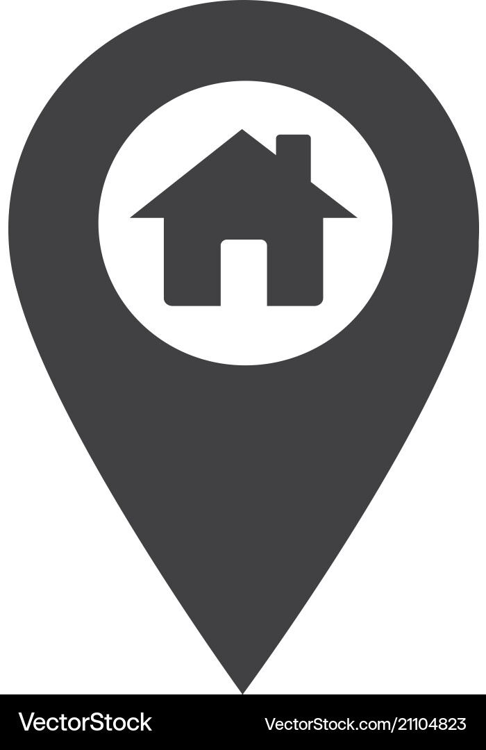 Map pointer house icon vector image