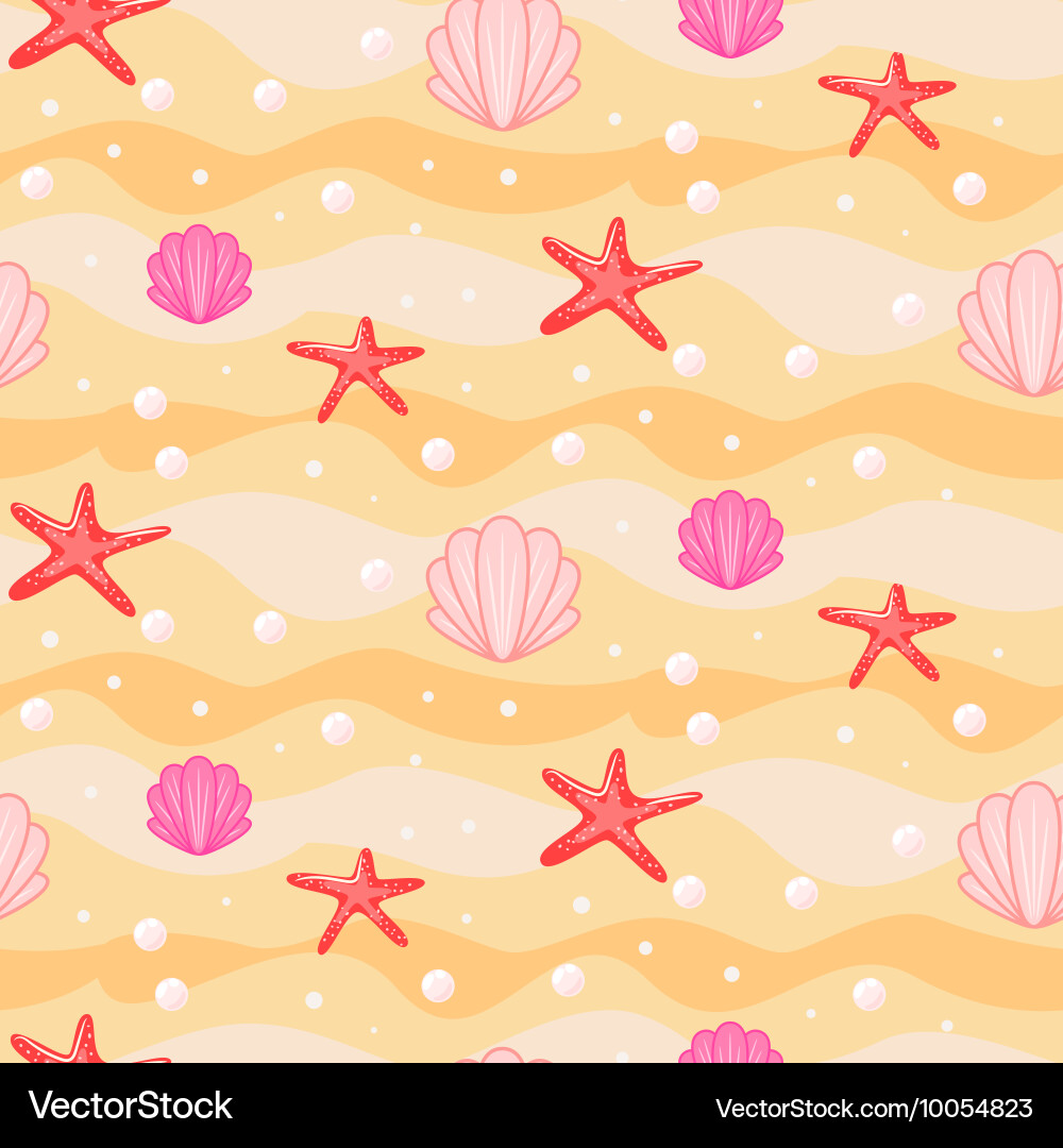 Seashell Tropical Pattern Vector Image