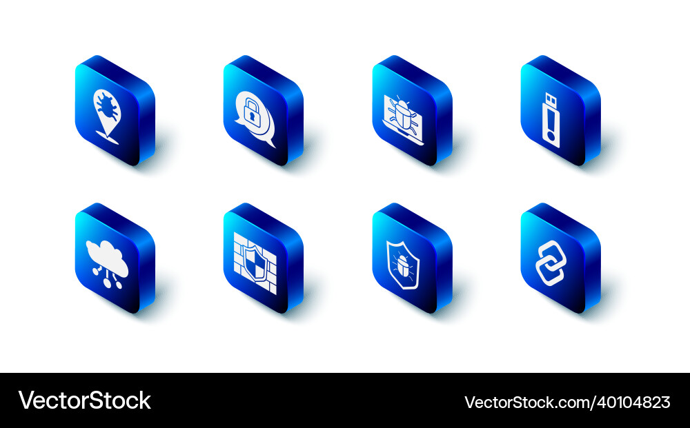 Set cyber security system bug on monitor usb Set cyber security system bug on monitor usb vector image