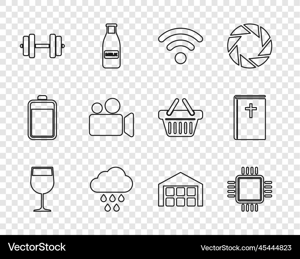 Set line wine glass processor with cpu wi-fi Set line wine glass processor with cpu wi-fi Vector Image