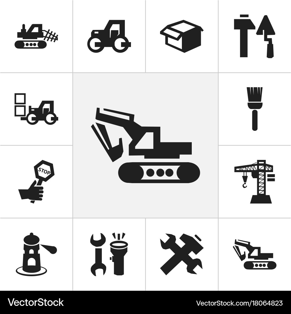 Set of 12 editable structure icons includes vector image